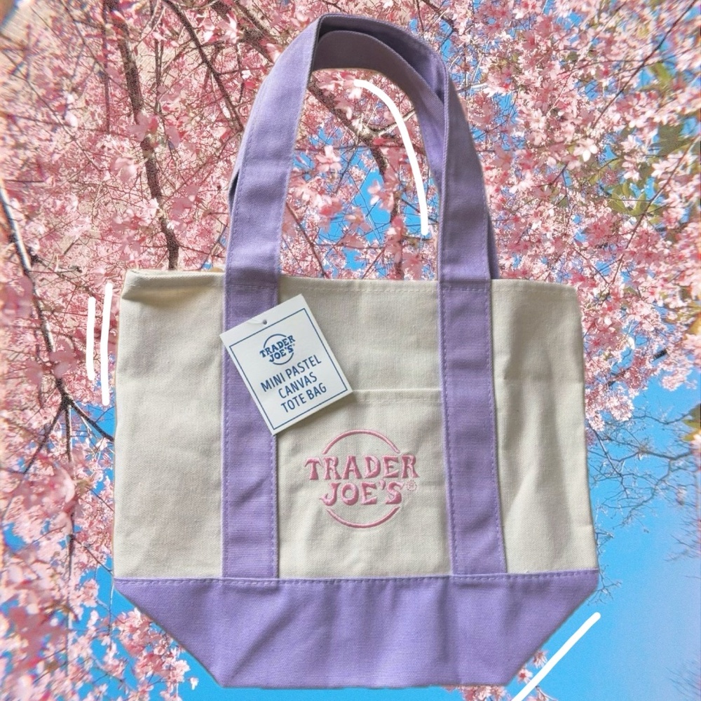 BRAND NEW Trader Joe’s Limited Edition Mini Tote Bag Pastel Purple